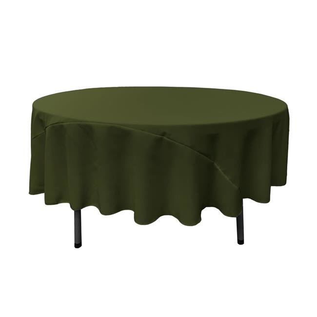 LA Linen TCpop90R-OliveP21 Polyester Poplin Tablecloth, Olive - 90 in. Round